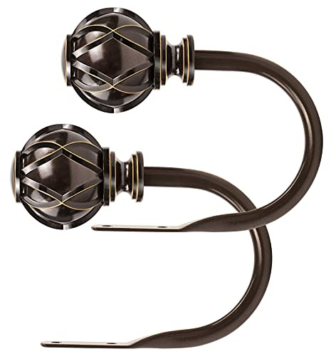 KAMANINA Decorative Curtain Drapery Holdbacks, Wall Mounted, 2 Pack Bronze