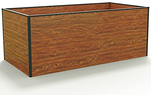 GFP Hochbeet Kräuter-Gemüse-Beet Aluminium Christina - 195x99x77cm - Holzoptik
