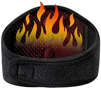 Medical Grade Neck Support Brace Strap for Neck Pain Relief and Bone Relaxer with Self Heating Neck Wrap and Tourmaline Adjustable Cervical Collar for Physical Therapy, Arthritis, Headaches (Black-a)