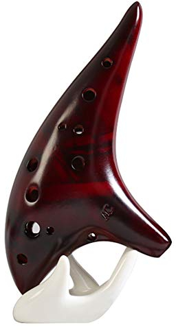 Okarina, 12 Loch Legende von Zelda Ocarina der Zeit, Stimmlage Alt C, für Profi und Anfänger (Rot)