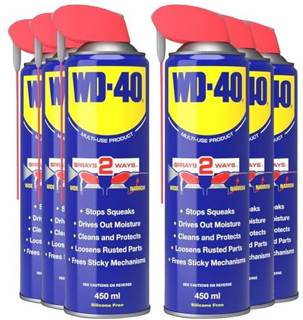 WD-40 Smart Straw 6 Pack 450ml | Multi-Use Lubricant & Corrosion Inhibitor Value Pack for Home, Garage & Workshop