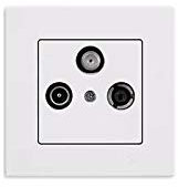 Gunsan Eqona Multimedia Sat TV Radio Enddose Antennendose Unterputz Weiss