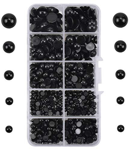 NATUCE 760 Pcs Black Eyes for Doll Making, Plastic Eyes and Noses, Need Glue Stick, Doll Eyes for Toy Making DIY Crafts, 5 Size, 4mm, 5mm, 6mm, 8mm, 10mm (Glue NOT Included)