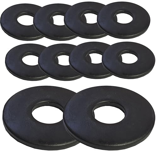 Rondelles noires en acier inoxydable noircies (10, M6 x 18 mm)