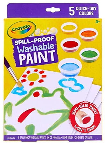 CRAYOLA Spill Proof Paint Set, Washable Paint for Kids, Ages 3, 4, 5, 6
