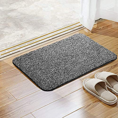 Super Absorbent Magic Mat Door Mat Microfibre Washable Indoor Outdoor Anti Slip Mat – Entrance Step Mats – No Foot Prints – Removes Dirt Mud – Clean Floor (Black/White)