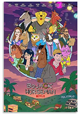 RUIQIU Bojack Horseman Poster Funko Pop Poster Dekorative Malerei Leinwand Wandkunst Wohnzimmer Poster Schlafzimmer Drucke 40 x 60 cm