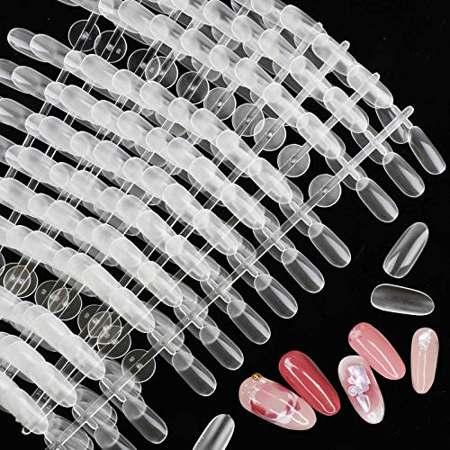 240pcs Faux Ongles Conseils Présentoir Vernis à Ongles Palette d’Affichage Ovale Ongle Transparent Artificiel Professionnel Couverture Décoration DIY Accessoire de Manucure pour Salon Femmes Filles