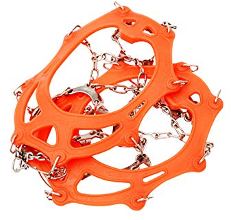 Dwevkeful Steigeisen Grödel Chainsen Eisspikes, Schuhkrallen mit 5 Edelstahl Zähne Spikes Schuhkrallen Grödeln Eisspikes für Klettern Bergsteigen Trekking Winter Outdoor