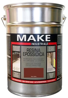 MAKE DESIGN FOR YOU | Resina Epossidica Industriale per Pavimenti, 4 litri, Rosso, Opaca. Prodotto Certificato HACCP. Resistente a Urti, Graffi, Facile Applicazione e Pulizia. Made in Italy.
