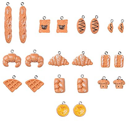 BEEFLYING Imitation Nourriture Charmes Résine Pendentifs Couleur Mélangée Baguette Gâteau Charme pour Femmes Filles Boucle d'oreille Collier Porte-Clés Fabrication de Bijoux