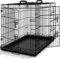 TRESKO Hundekäfig 62 x 45 x 52 cm faltbar mit 2 Türen | Transportkäfig Auto | Hundebox mit Bodenschale | Transportbox Drahtkäfig