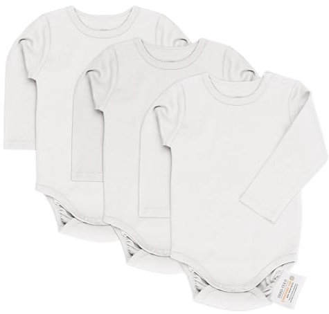 Laloona Pack Body Bebé Algodón - 3 Ud. Bodies Bebe Manga Larga, para Niña y Niño Recién Nacidos con Certificado OekoTex 100, Ropa Bebé