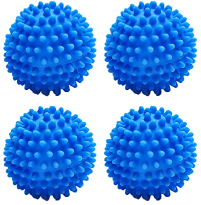 4 Stücke Trockner Ball, Waschball für waschmaschine, Kugeln für Flauschigere Wäsche, Trocknerbälle, Trocknerbälle für Wäschetrockner, Wiederverwendbare Dryer Balls, Trockner bälle - Blau