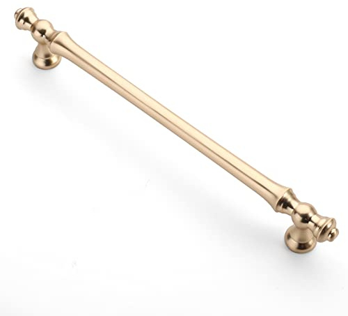 Asidrama Paquete de 6 manijas de latón cepillado para gabinete de cocina de 7.5 pulgadas (192 mm), manijas doradas para gabinetes de cocina, armarios, cajones, aparadores