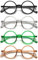 VEVESMUNDO Anti Blaulicht Lesebrille Damen Herren Runde Retro Groß Kunststoff Blaulichtfilter Lesehilf Sehhilfe Brille +1.0,+1.5,+2.0,+2.5,+3.0,+3.5,+4.0 (4 Stück Lesebrillen Set, +2.5)