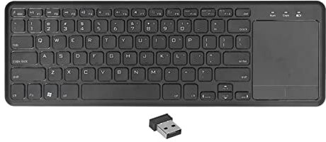 Zunate Kabellose Tastatur mit Touchpad, 2.4G, Universell, Ultraflach, PC/Laptop/Tablet/Handy, Windows/Android/OS X, Scissor Foot Key Design, 78 Tasten, Trackpad