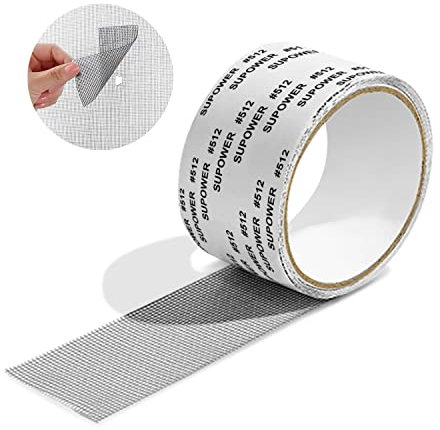 Nastro per Riparare Zanzariere Nastro Adesivo Forte in Fibra di Vetro 5cm x 200cm per riparazione Finestre e Porte, Patch adesivo antizanzara, zanzare e insetti, Zanzariera, riparatore finestra