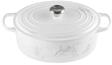 Le Creuset Cocotte ovale Signature en fonte émaillée, 6,75 l, marbre