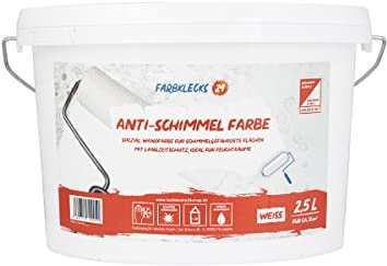 Farbklecks24 Anti Schimmel Farbe (versch. Größen), Schimmelfarbe, Wandfarben, Innenfarbe, (2,5L)