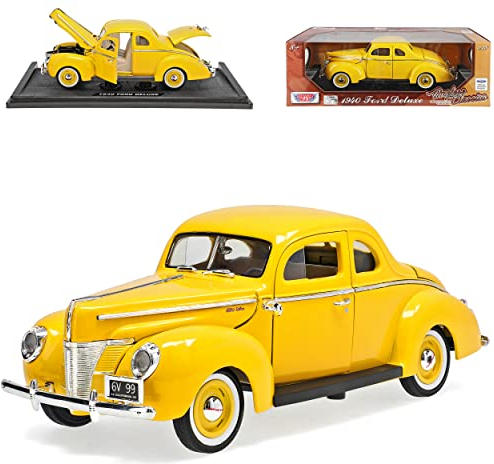 MOTORMAX Ford Deluxe Coupe Gelb 1940 Hot Rod Oldtimer 1/18 Modellauto Modell Auto