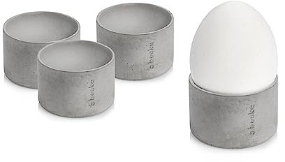 Eierbecherset 'Capa Parva' hellgrau (4er Set | 3 cm hoch) | Beske-Manufaktur | Beton Eierbecher für alle Eiergrößen | handgefertigt in Deutschland | 4er Set