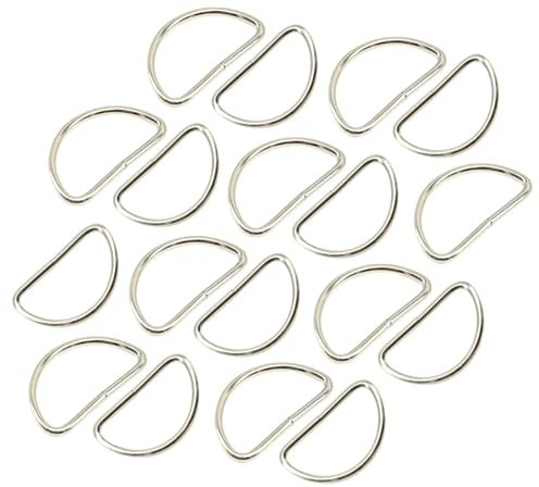 Ruidee 30 Stück Metall D Ringe 38mm D-förmigen Schnallen D Befestigungsringe D Ringe Halbringe für Gurte,Rucksack (D/38mm)