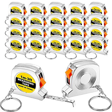 Fubdnefvo Lot de 50 porte-clés - Mètre - mètre rétractable - 3 pieds
