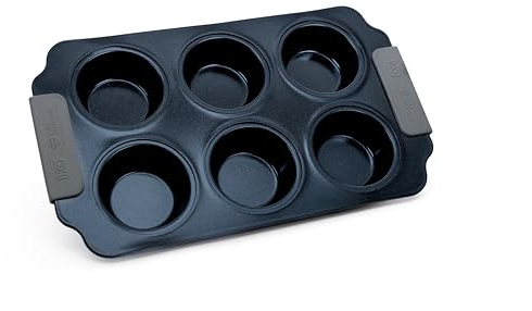 IKO Pure Diamond Ceramic Non Stick Bakeware (Blue, 6 Cup Muffin Pan)
