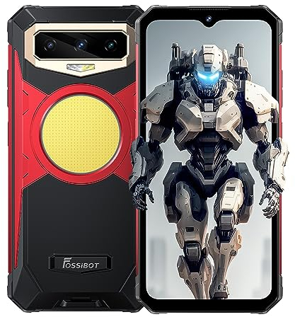 FOSSiBOT Rugged Smartphone F102, 495 Lumen Camping Light, 20GB+256GB, 108MP Triple Camera(20MP IR Nigh Vision), 16500mAh Battery, IP68 Waterproof Mobile Phone, Android 13, 6.58'' HD+, GPS NFC Red