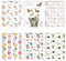 ZDDPDJ Diamant-Malerei-Trennpapier, 60 Stück, dekorativ, einseitig, niedliches Kätzchen-Papierabdeckung, Ersatz für 5D-Diamant-Kunstwerkzeug (10,5 x 7,4 cm)