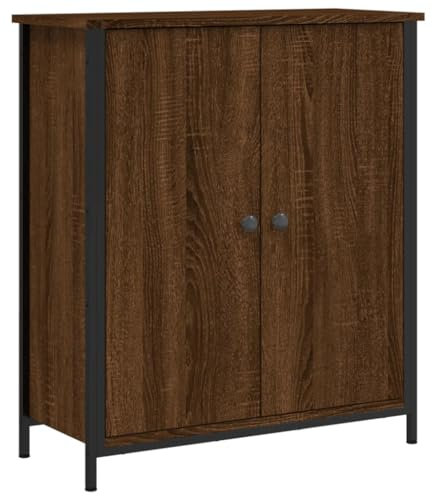 vidaXL Sideboard, Kommode mit viel Stauraum, Highboard Wohnzimmerschrank mit verstellbaren Beinen, Schrank Anrichte Beistellschrank, Braun Eichen-Optik Holzwerkstoff