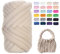 Uiopa Bulky Armstricken Wolle, 500g Dicke Wolle Sperrige Handstrickgarn, Grob Gestrickte Schlauchgarn Häkelwolle Chunky Yarn für Taschen, Decken, Körbe, Haustiernester, DIY-Kunsthandwerk