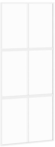 vidaXL Puerta corredera vidrio templado y aluminio blanca 90x205 cm