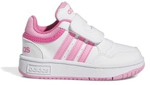 adidas Hoops Shoes, Scarpe Unisex-Bimbi 0-24, Ftwr White/Bliss Pink/Pulse Magenta, 27 EU