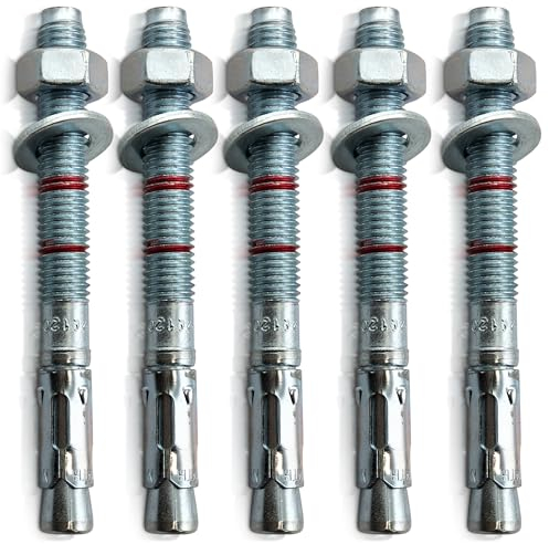 Schwerlastdübel M10x210 verzinkt 5 Stück - ETA Zulassung | Option 7 für ungerissenen Beton | Beton-Anker für schwere Lasten | Bolzenanker Betonanker Ankerbolzen Schwerlastduebel | M8 M10 M12