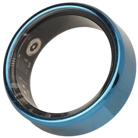 Fitness-Tracker, Smart-Ring, Gesundheits-Tracker, Keramik, Edelstahl, Schlafüberwachung, Kamerasteuerung, IP68, Wasserdicht, Smart-Ring mit App für Männer und Frauen, Blau (12)