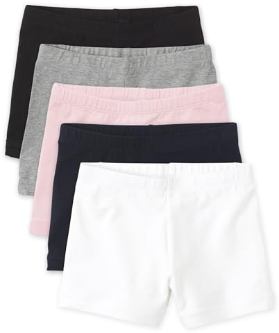 The Children's Place,Girls,Cartwheel Shorts,Black/Grey/Pink/Tidal/White 5-Pack,Medium