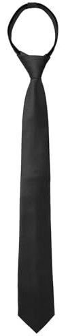 Lilbitty Krawatte Schwarz Vorgebundene verstellbare Schmale Krawatten mit Reißverschluss 6,9cm Lange Schmale Krawatte zum Aufstecken Einfarbige für Hochzeit Abschlussfeier Schule
