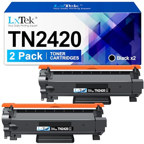 LxTek TN2420 TN 2410 Schwarz kompatibel für Toner TN 2420 TN2410 für Brother MFC-L2710DW MFC-L2710DN L2730DW L2750DW DCP-L2510D L2530DW HL-L2375DW L2350DW L2370DN (2 Schwarz, Mit Chip)