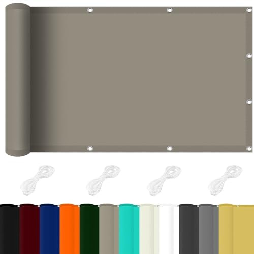 Tenda a Vela Quadrata 1.2 x 6 m 98% Protezione UV Tenda a Vela Parasole Rettangolare con Fune per Giardino, Balcone, Piscina, Cachi