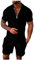 Uomo Tuta da Jogging Sportiva Corta Estiva 2 Pezzi Set Girocollo a Maniche Corte T-Shirt Pantaloncini Tinta Unita Tuta Fitness Abbigliamento Uomo Estivo Tute Uomo Estive Cotone con Pantaloni Corti