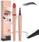 Mikro Wasserdichter Augenbrauenstift mit 4 Gabelspitze Applikator, 3D Augenbrauenstift, 2024 Neu Upgrade Wasserfester Eyebrow Pencil Erzeugt mühelos natürlich aussehende Brauen (B# Schwarz)