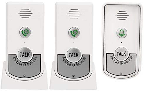 Campanello Interfono Wireless, Sistema di Sicurezza Per Campanello Bidirezionale da 3000 Piedi/1000 M, 1 Campanello Esterno e 2 Campanelli Interni, Campanello Interfono Vocale Intelligente per la Casa