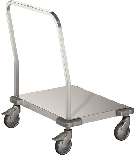 BPRO | Blanco Edelstahl-Plattformwagen | Tragfähigkeit 100 kg | rostfrei | Ladefläche LxB 940 x 700 mm