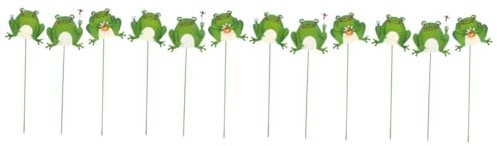 BESPORTBLE 12 Stück Frosch Blumenarrangement Gartenstecker Deko Metallfrösche Pflanzgefäß Deko Gartenstecker Kunstgarten Frösche Dekoration Frösche Outdoor Dekor Frösche Garten