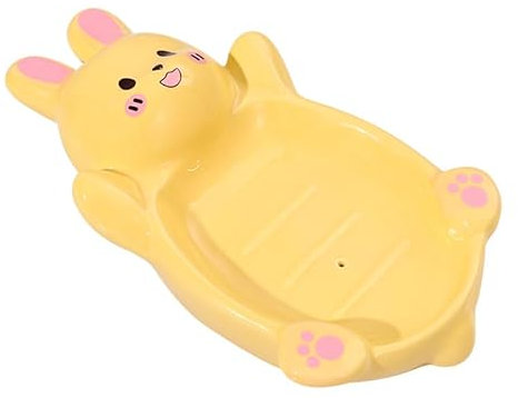 Windmilne Porte-Savon, Porte-Savon créatif en céramique Haut de Gamme en Forme de Lapin Mignon avec Trou de Drainage, Porte-Savon (Jaune)