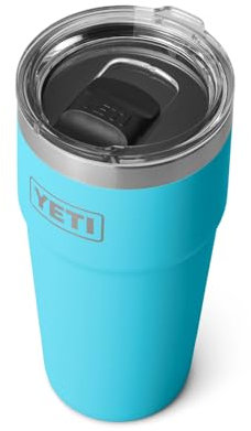 YETI Rambler Stackable Pint, Vacuum Insulated, Stainless Steel with MagSlider Lid, Reef Blue