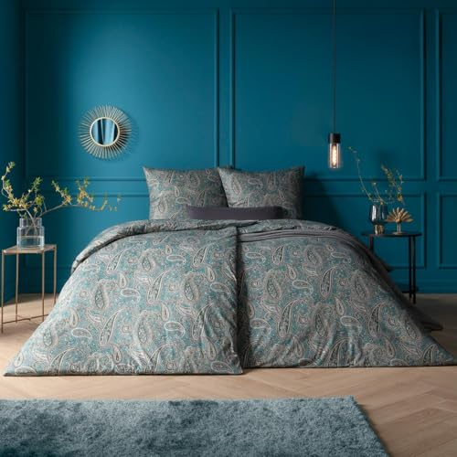ESTELLA Mako Interlock Jersey Bettwäsche Hannah Salbei 1 Bettbezug 135 x 200 cm + 1 Kissenbezug 80 x 80 cm