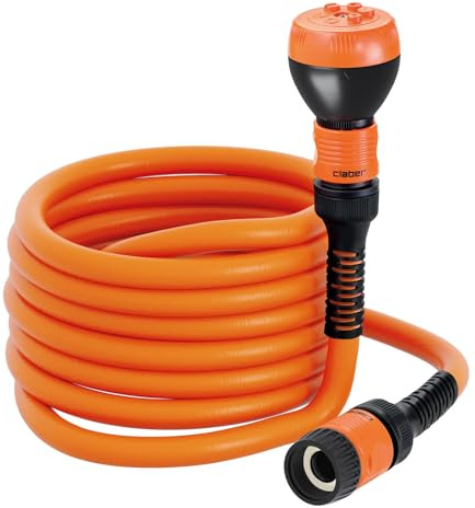 Claber TWIDDY 25 m Tubo Estensibile con Lancia 5 Getti – Ultraleggero, Flessibile, Antitorsione, Raccordi Quick-Click, Giardino e Terrazzo